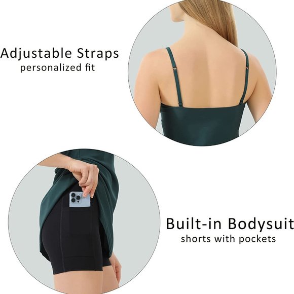 Ovruns Dresses Ovruns Womens Tennis Dress With Builtin Bra Shorts